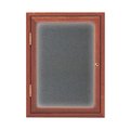United Visual Products Single Door Enclosed Radius EZ Tack Board, 36"x36", Header, Satin/Marble UV7012EZ-MARBLE-SATIN